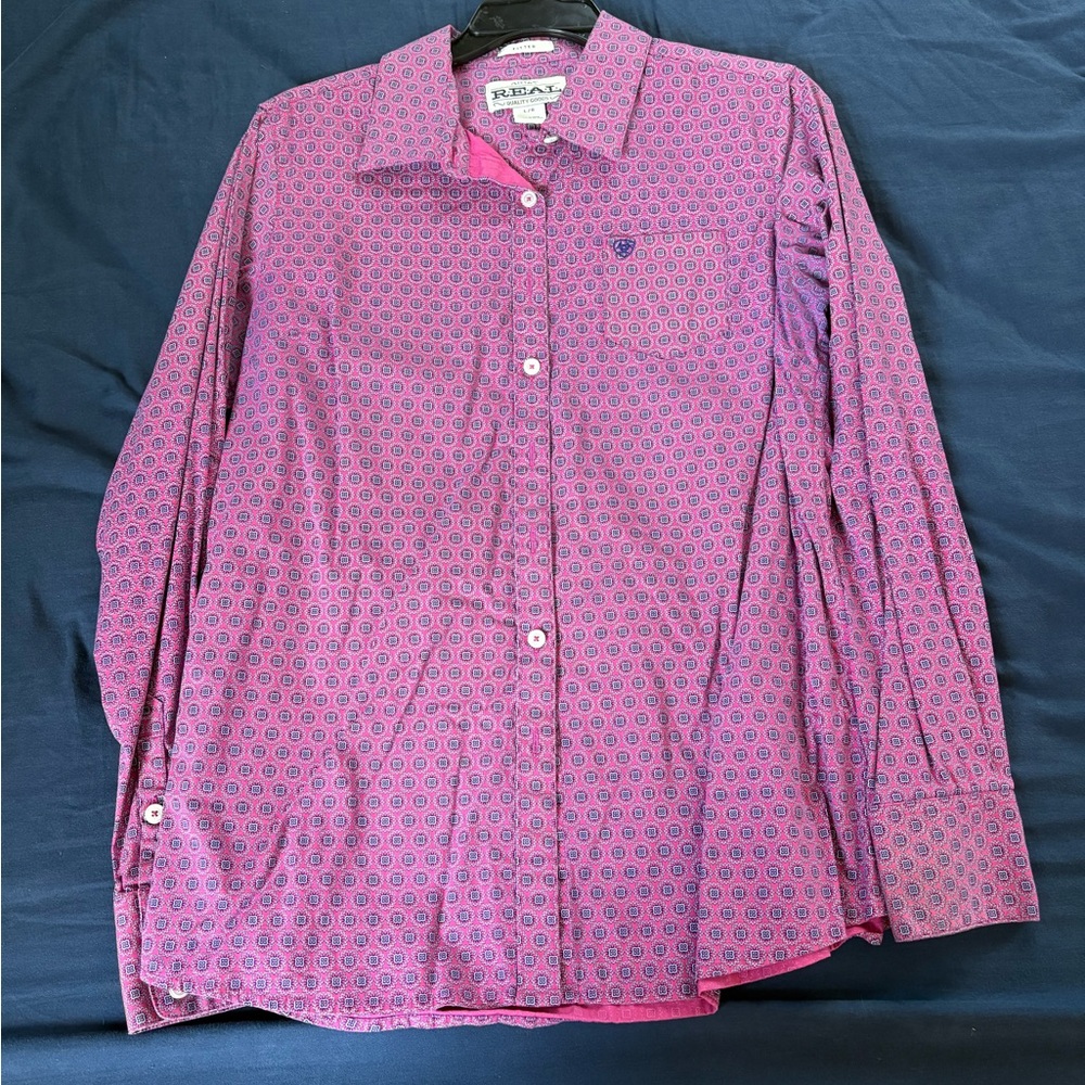 Ariat Fitted Pink Patterned rodeo Shirt